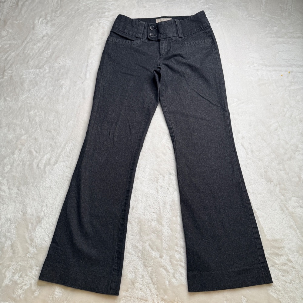 Banana Republic Martin Fit Pants Charcoal Grey Y2K Denim Look Bootcut Size 0